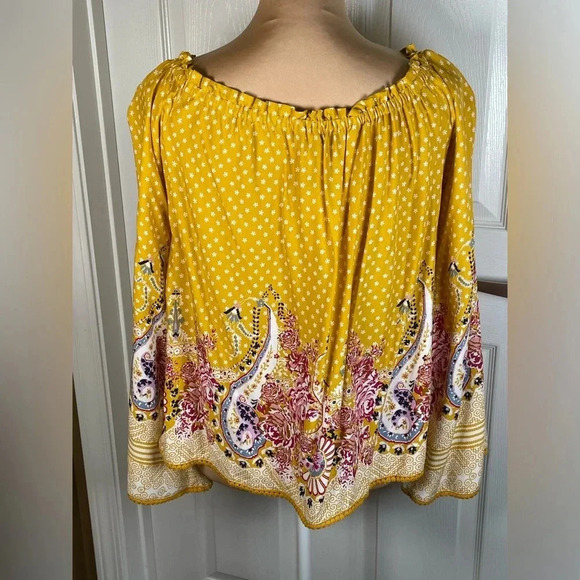 Wonderly Peasant‎ Boho Top Bell Sleeves Mixed Floral NWT Small - Picture 7 of 10